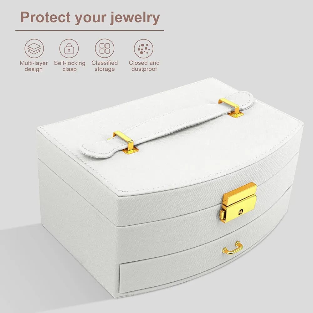 Luxe Nest Jewelry Organizer Box – Elegant Mirror Storage for Jewelry & Travel