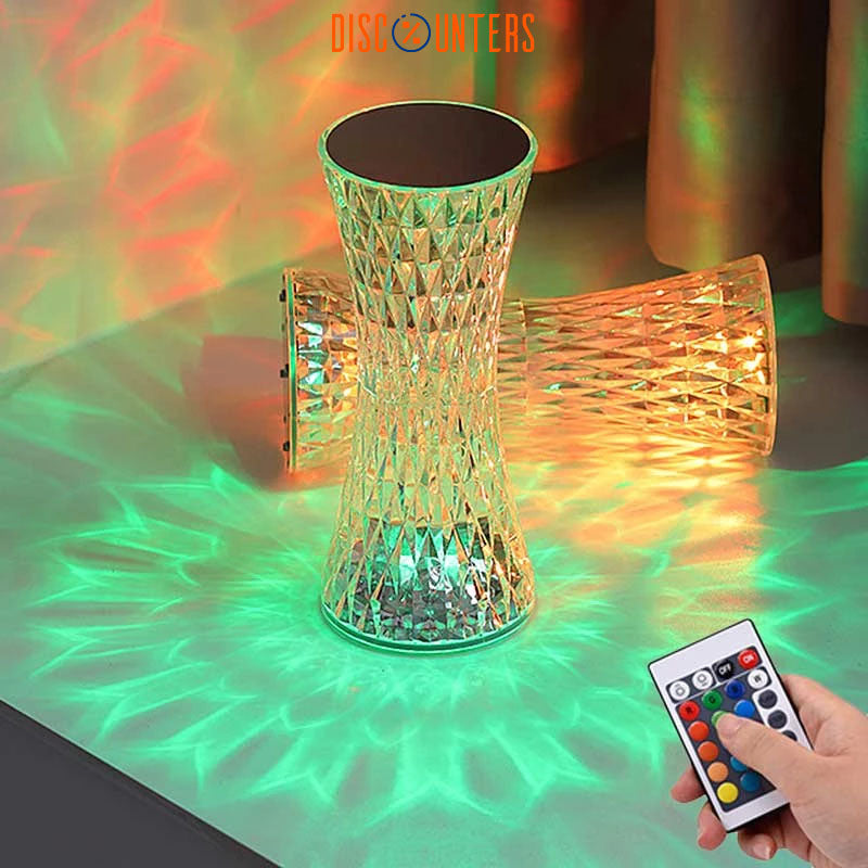 Diamond Table Lamp USB Rechargeable Crystal Projector Desk Lamps Xmas Acrylic Decor Night Lights Bedroom Bedside Led Lig