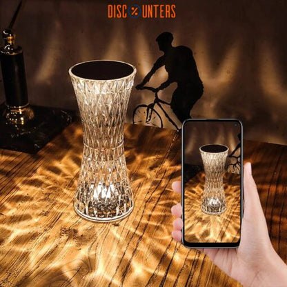 Diamond Table Lamp USB Rechargeable Crystal Projector Desk Lamps Xmas Acrylic Decor Night Lights Bedroom Bedside Led Lig