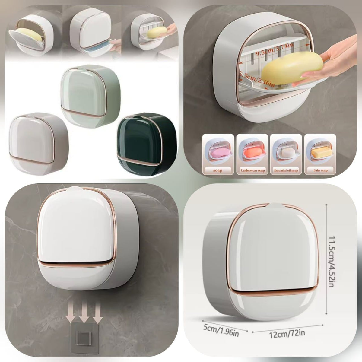 Self-adhesive Wall-Mounted Luxury Soap Dish  Random Colours